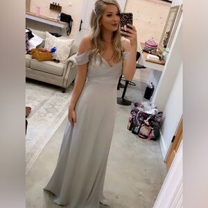 Elegant Off-Shoulder Gray Dress